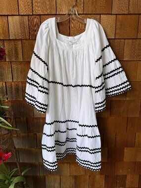 NWT Lisa Marie Fernandez X Target White/Black Linen Blend Dress Women's X-Large